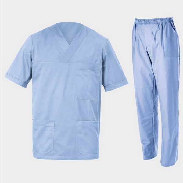 Tunică medicală cu pantaloni M3 ALBASTRU MARIN 1 Tunică medicală cu pantaloni