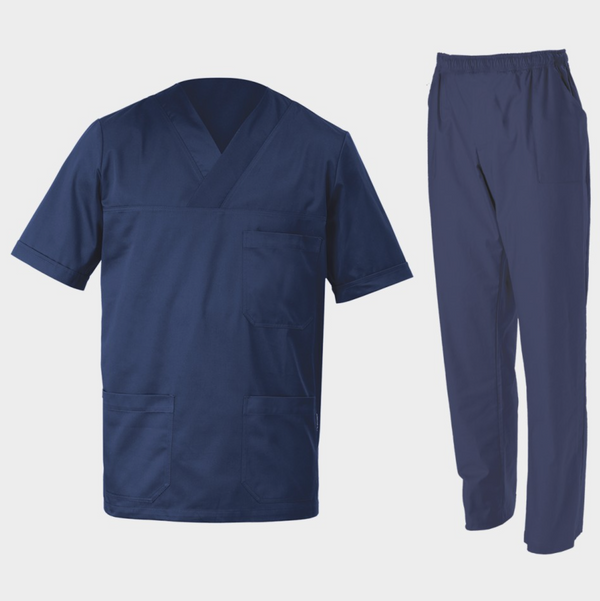 Tunică medicală cu pantaloni M3 ALBASTRU MARIN 1 Tunică medicală cu pantaloni