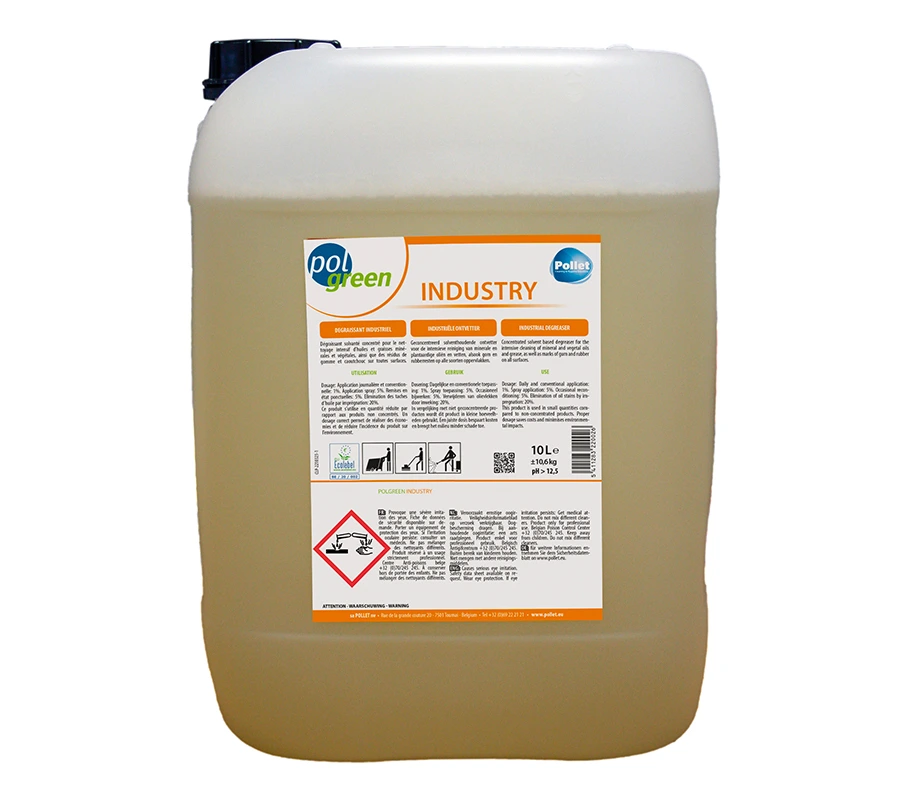 Polgreen Industry - Produs puternic de curățare și degresare concentrat pentru ulei mineral și grăsimi în industria alimentară și nealimentară · IN-04