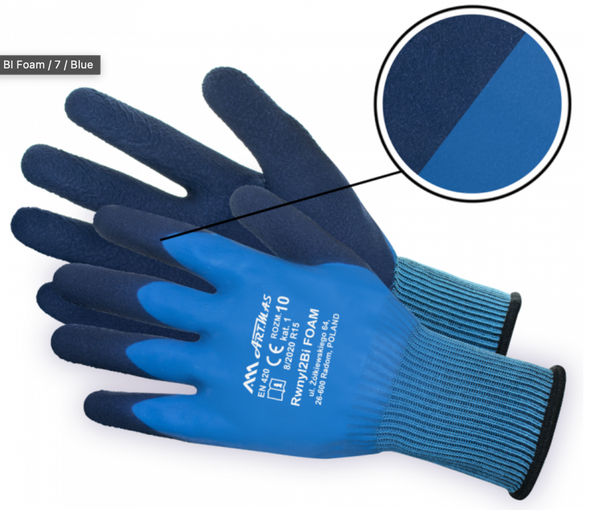 Gloves RWnyl 2 BI Foam / 7 / Blue
